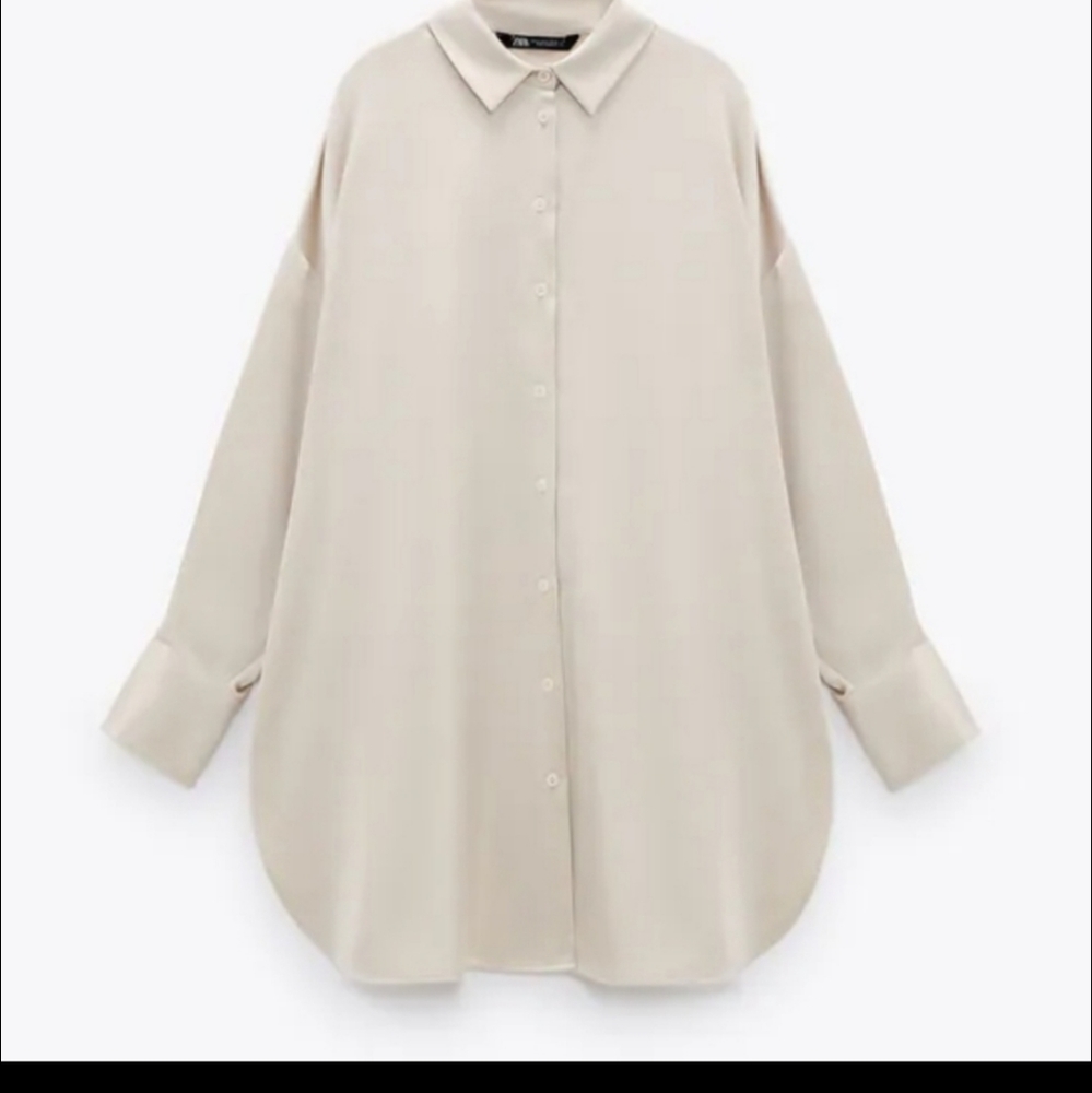 Last one Oversize satin effect blouse - Picture 3 of 6
